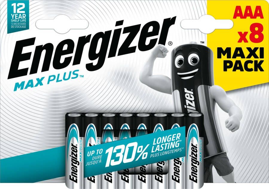 Energizer batterijen Max Plus AAA blister van 8 stuks