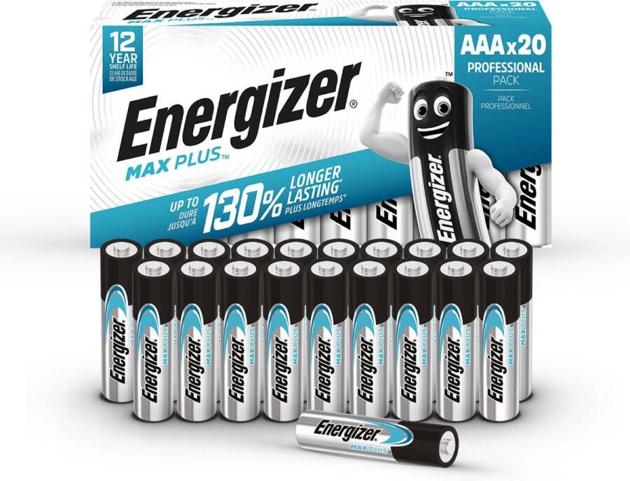 Energizer batterijen Max Plus AAA pak van 20 stuks