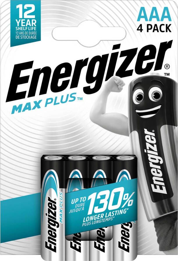 Energizer batterijen Max Plus AAA LR03 E92 blister van 4