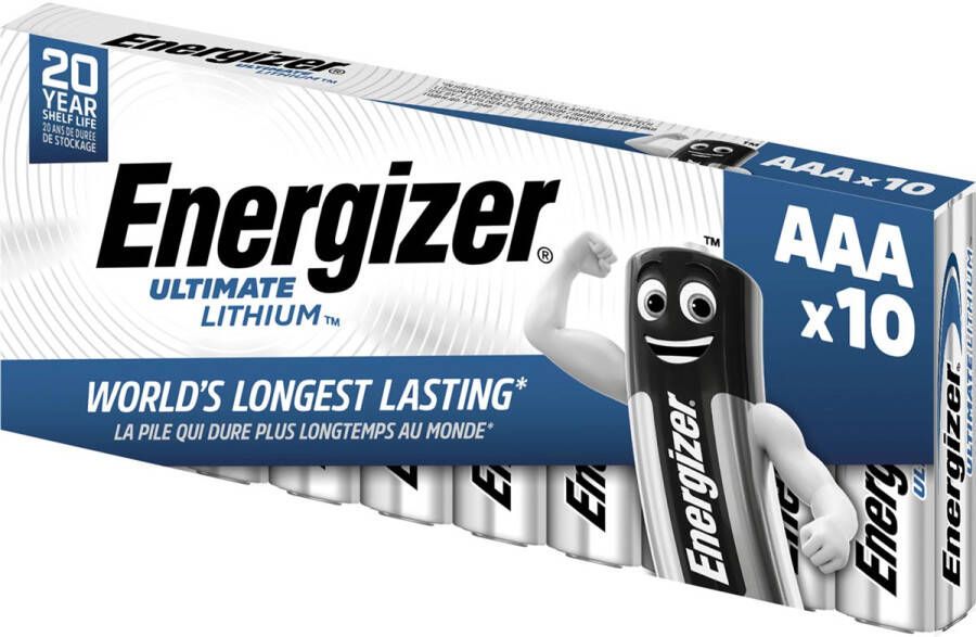 Energizer batterijen Ultimate Lithium AAA L92 pak van 10 stuks