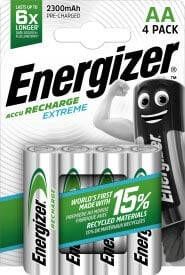 Energizer herlaadbare batterijen Extreme AA blister van 4 stuks