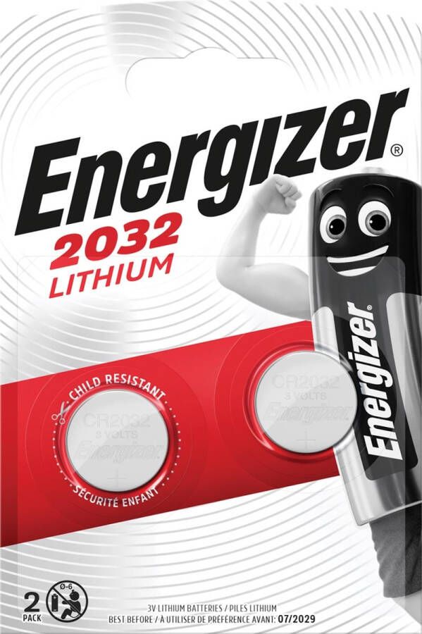 Energizer knoopcel CR2032 blister van 2 stuks