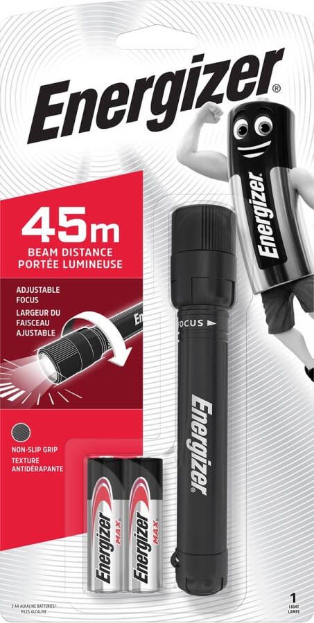 Energizer zaklamp X-focus inclusief 2 AA batterijen op blister