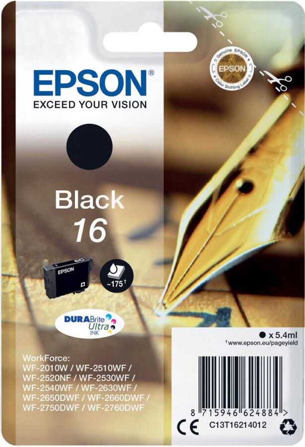 Epson Pen and crossword Singlepack Black 16 DURABrite Ultra Ink (C13T16214012)