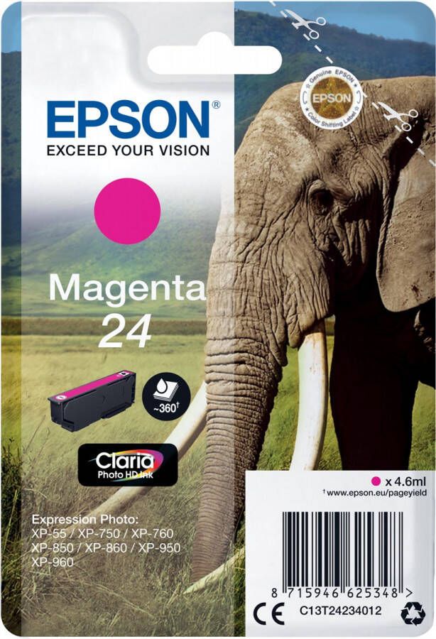 Epson inktcartridge 24 360 pagina&apos s OEM C13T24234012 magenta
