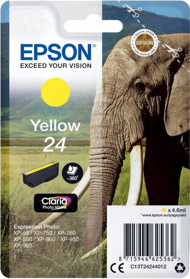 Epson inktcartridge 24 360 pagina&apos s OEM C13T24244012 geel