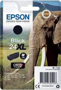 Epson Elephant Singlepack Black 24XL Claria Photo HD Ink (C13T24314012)