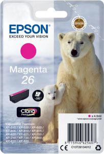 Epson inktcartridge 26 300 pagina&apos s OEM C13T26134012 magenta