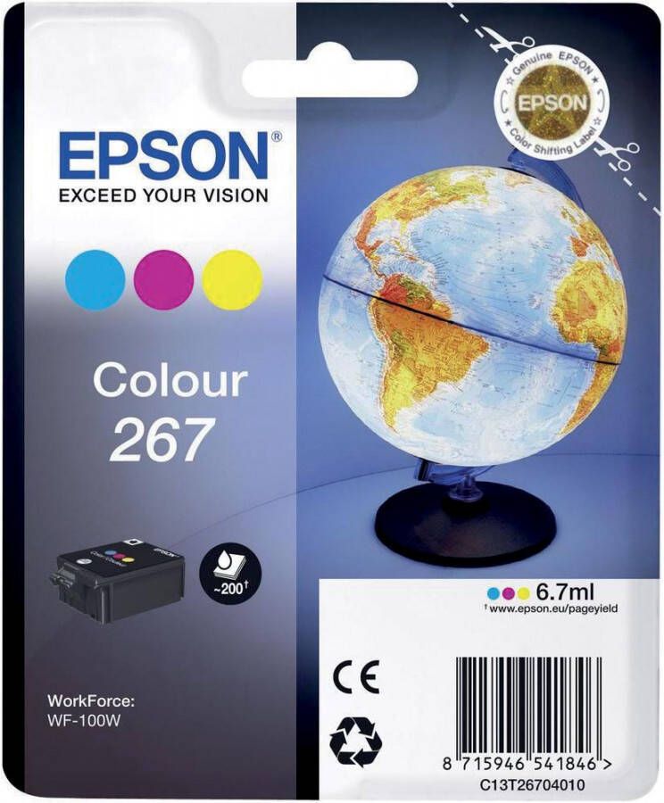 Epson inktcartridge 267 200 pagina&apos s OEM C13T26704010 3 kleuren