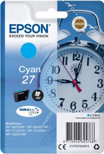 Epson inktcartridge 27 300 pagina&apos s OEM C13T27024012 cyaan