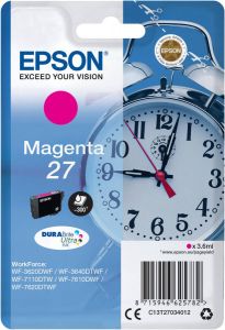 Epson Alarm clock Singlepack Magenta 27 DURABrite Ultra Ink (C13T27034012)