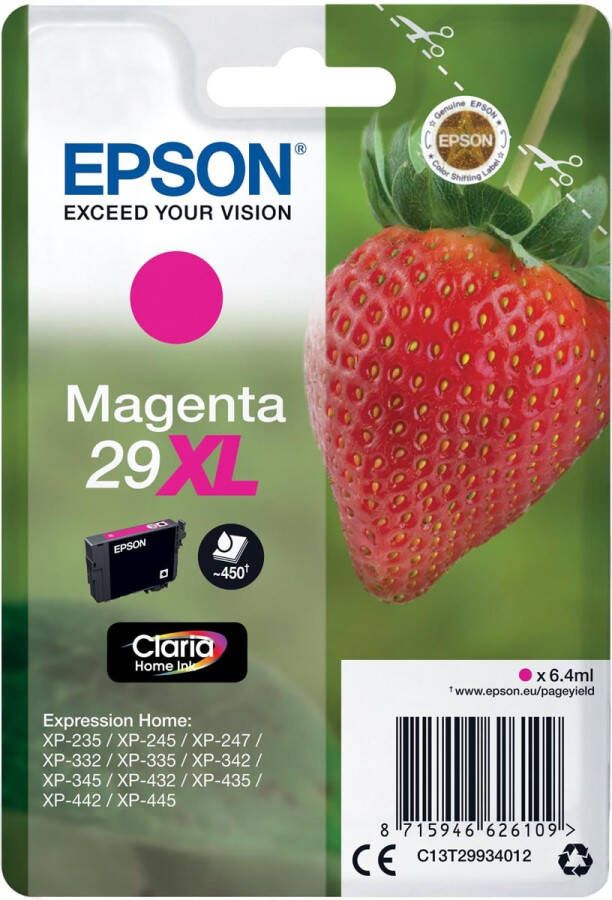 Epson Strawberry Singlepack Magenta 29XL Claria Home Ink (C13T29934012)