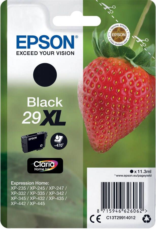 Epson Strawberry Singlepack Black 29XL Claria Home Ink (C13T29914012)