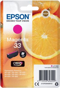Epson inktcartridge 33 300 pagina&apos s OEM C13T33434012 magenta