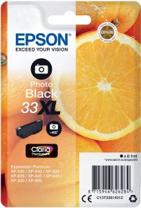 Epson Oranges Singlepack Photo Black 33XL Claria Premium Ink (C13T33614012)