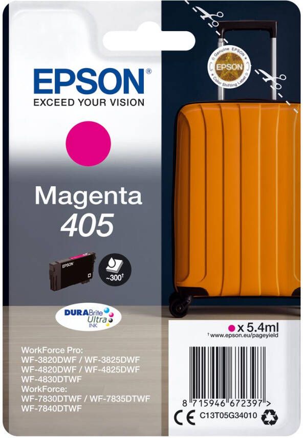 Epson inktcartridge 405 300 pagina&apos;s OEM C13T05G34010 magenta