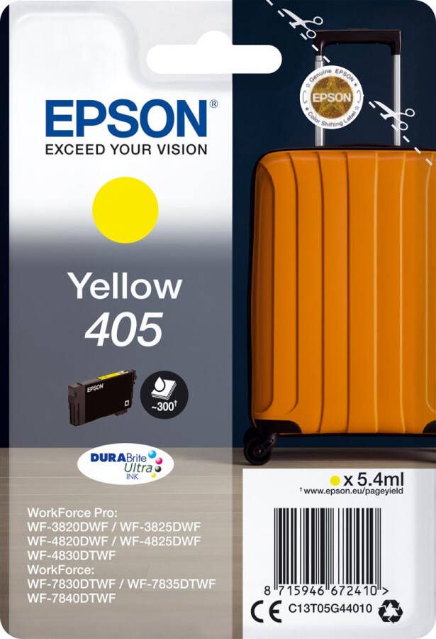 Epson inktcartridge 405 300 pagina&apos;s OEM C13T05G44010 geel