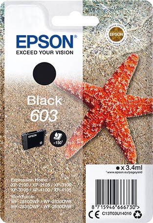 Epson inktcartridge 603 150 pagina&apos s OEM C13T03U14020 zwart