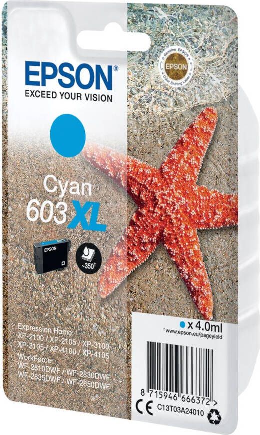 Epson inktcartridge 603 XL 4 ml OEM C13T03A24010 cyaan