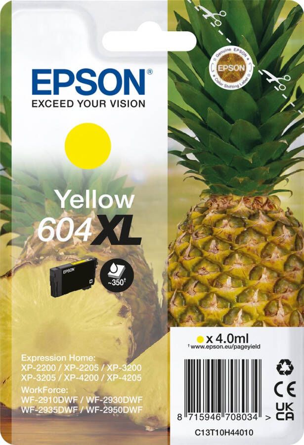 Epson inktcartridge 604 XL 350 pagina&apos;s OEM C13T10H44010 geel