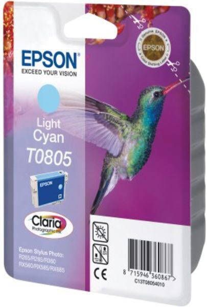 Epson inktcartridge T0805 330 pagina&apos s OEM C13T08054011 licht cyaan