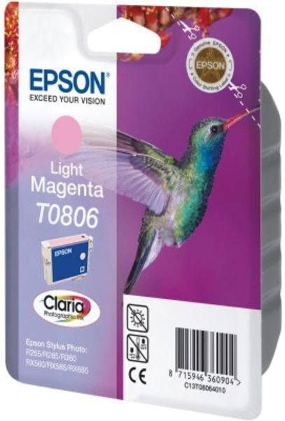 Epson inktcartridge T0806 520 pagina&apos;s OEM C13T08064011 licht magenta