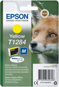 Epson Fox Singlepack Yellow T1284 DURABrite Ultra Ink (C13T12844012)