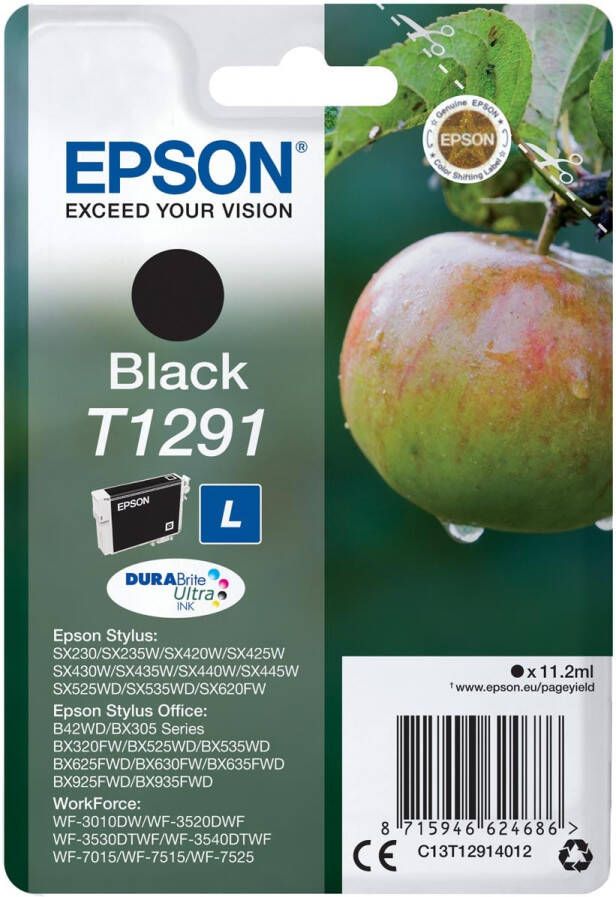 Epson inktcartridge T1291 380 pagina&apos;s OEM C13T12914012 zwart