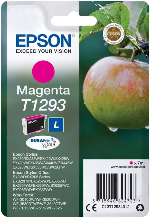 Epson inktcartridge T1293 330 pagina&apos;s OEM C13T12934012 magenta
