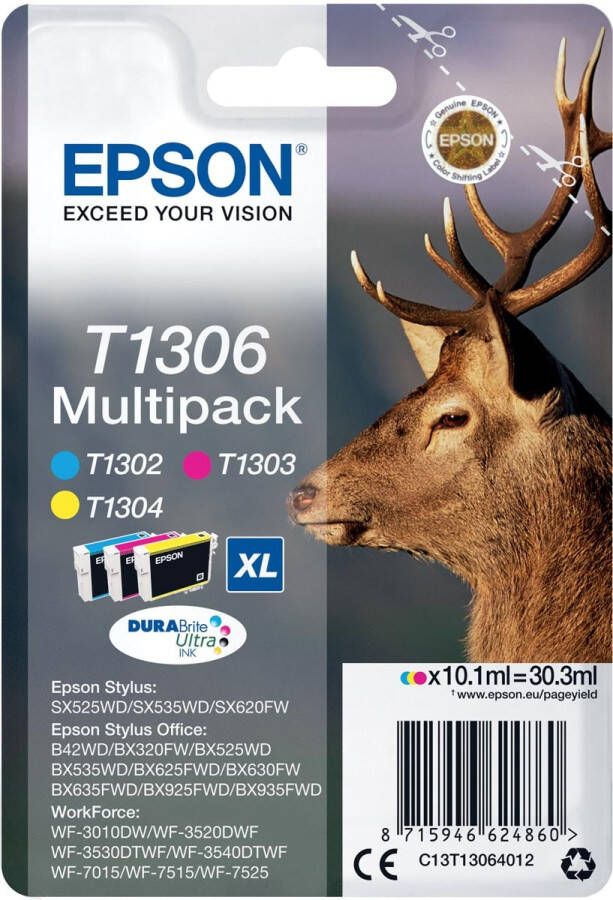 Epson inktcartridge T1306 600-1.005 pagina&apos;s OEM C13T13064012 3 kleuren