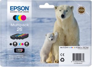 Epson inktcartridge T2616 220 230 pagina&apos s OEM C13T26164010 4 kleuren
