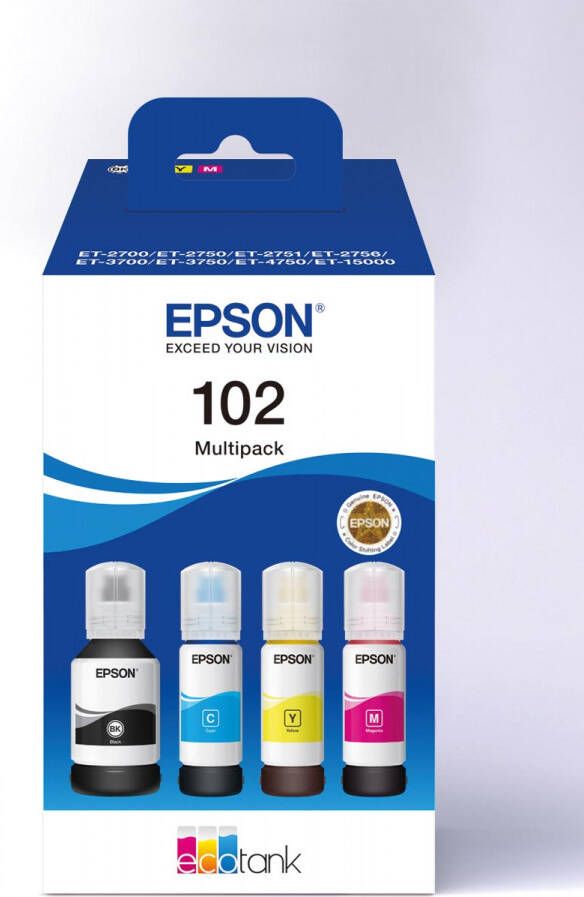 Epson inktfles 102 6.000 7.500 pagina&apos s OEM C13T03R640 4 kleuren