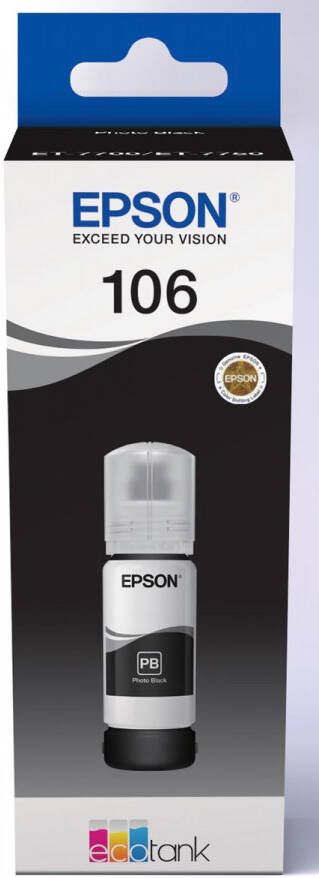 Epson inktfles 106 70 ml OEM C13T00Q140 foto zwart