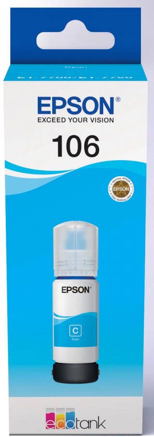 Epson inktfles 106 70 ml OEM C13T00Q240 cyaan