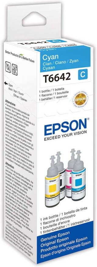 Epson inktfles T664 7.500 pagina&apos;s OEM C13T664240 cyaan