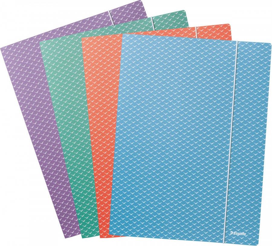 Esselte Colour&apos Breeze elastomap met 3 kleppen uit karton ft A4 geassorteerde kleuren