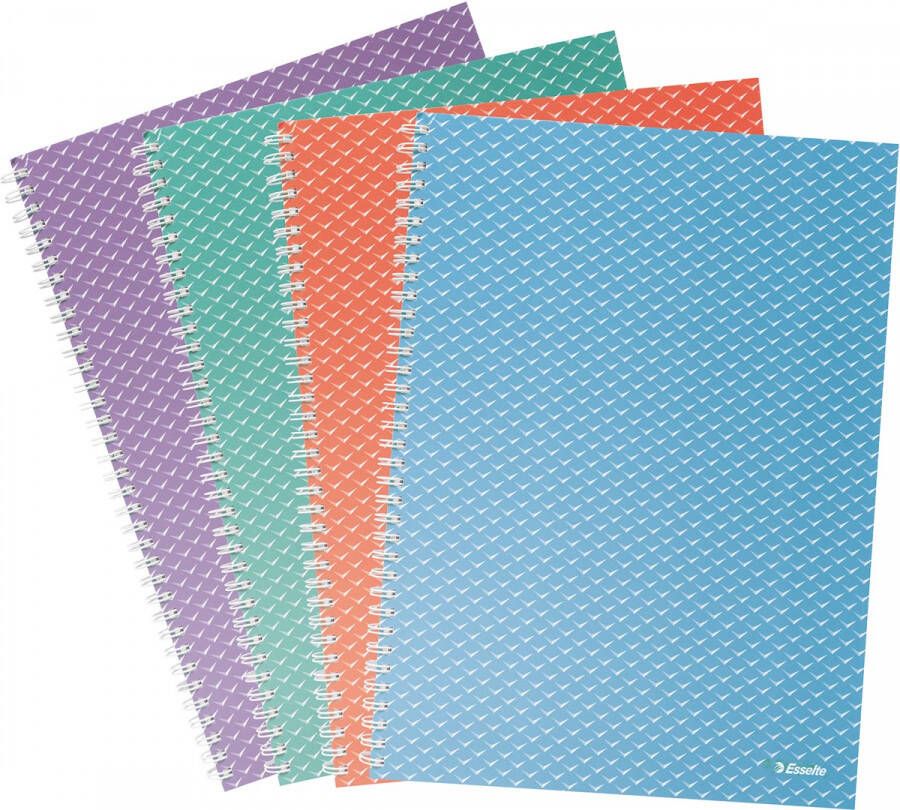 Esselte Colour&apos Breeze notitieboek met spiraalbinding voor ft A4 gelijnd assorti