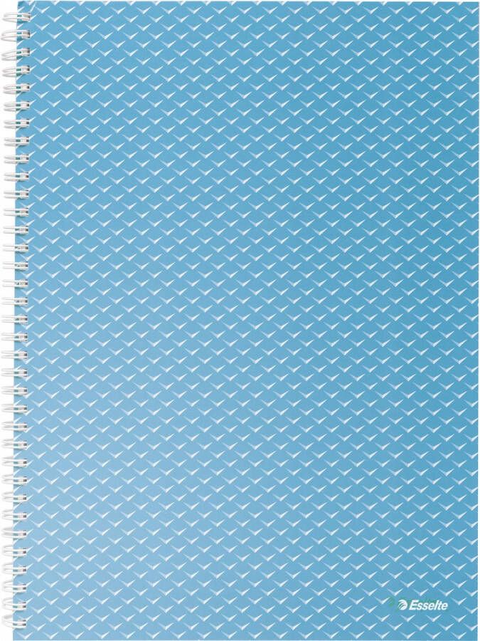 Esselte Colour&apos Breeze notitieboek met spiraalbinding voor ft A4 gelijnd blauw