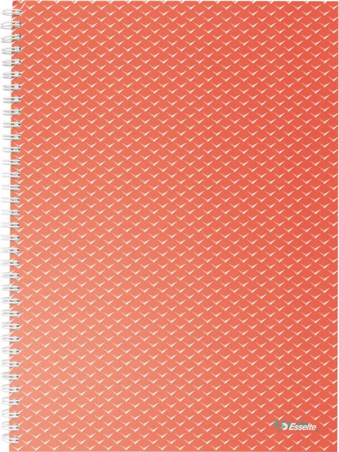 Esselte Colour&apos Breeze notitieboek met spiraalbinding voor ft A4 gelijnd koraal