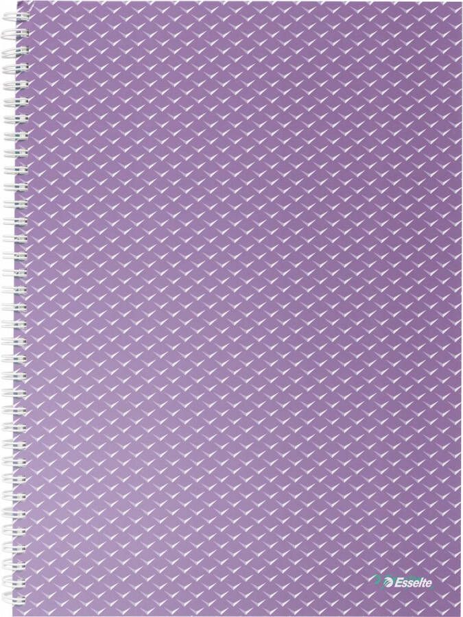 Esselte Colour&apos Breeze notitieboek met spiraalbinding voor ft A4 gelijnd lavendel