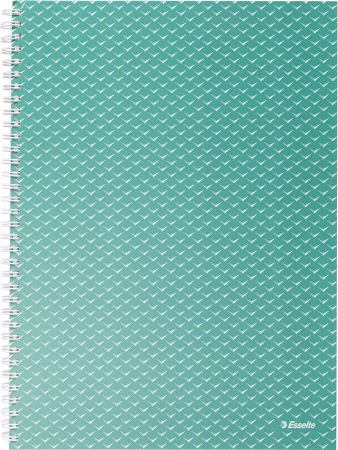 Esselte Colour&apos Breeze notitieboek met spiraalbinding voor ft A4 geruit groen