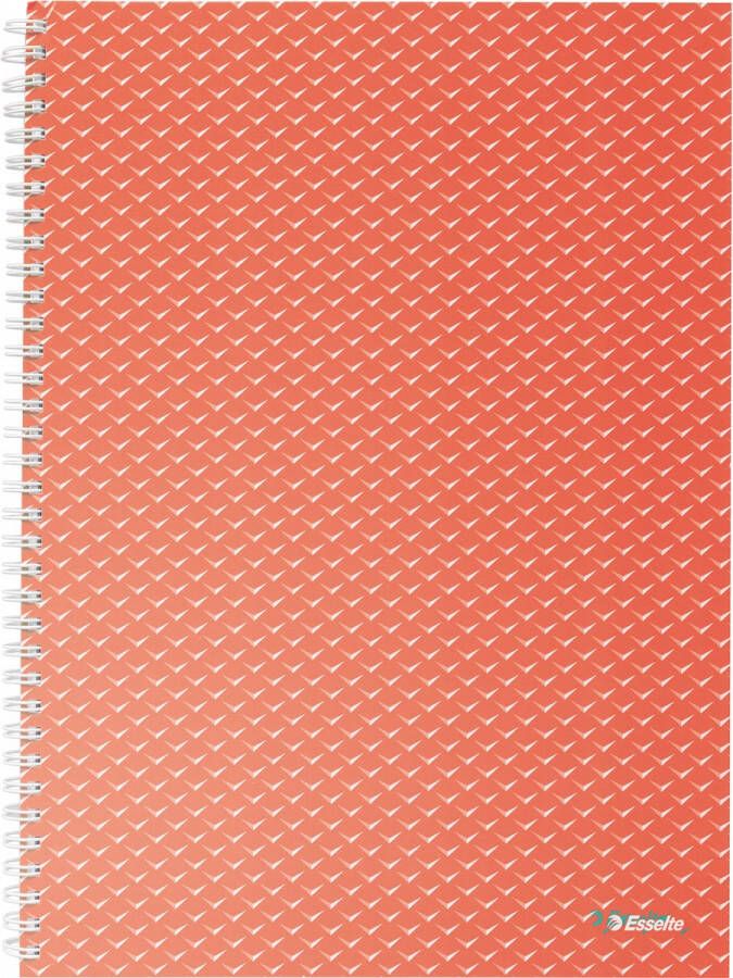 Esselte Colour&apos Breeze notitieboek met spiraalbinding voor ft A4 geruit koraal