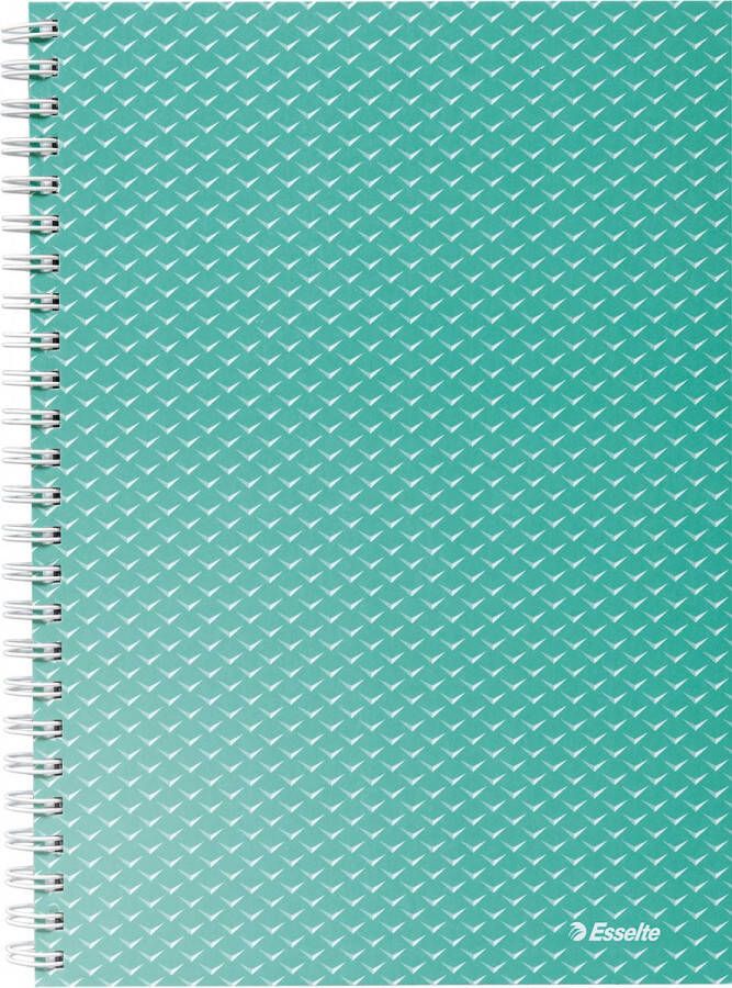 Esselte Colour&apos Breeze notitieboek met spiraalbinding voor ft A5 gelijnd groen