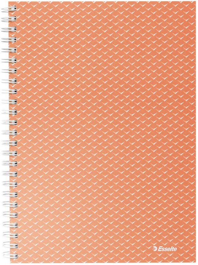 Esselte Colour&apos Breeze notitieboek met spiraalbinding voor ft A5 gelijnd koraal