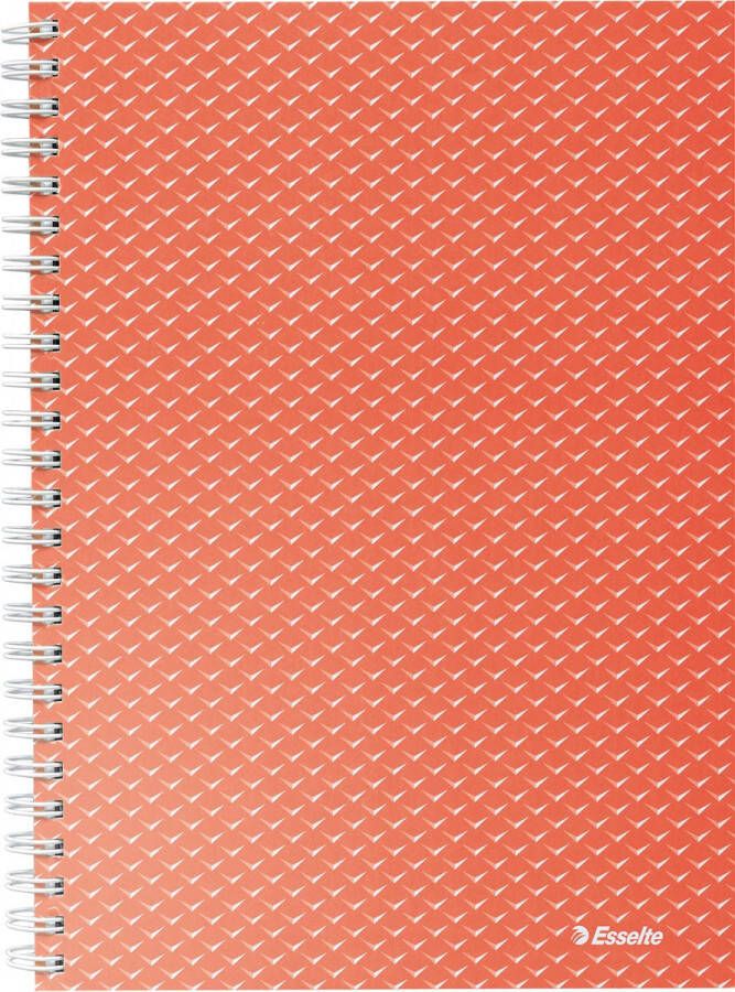 Esselte Colour&apos Breeze notitieboek met spiraalbinding voor ft A5 geruit koraal