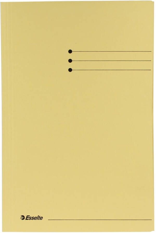 Esselte Dossiermap folio 3 kleppen manilla 275gr geel