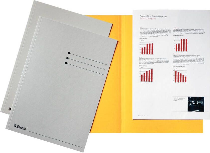 Esselte dossiermap grijs karton van 180 g mÃÂ² pak van 100 stuks