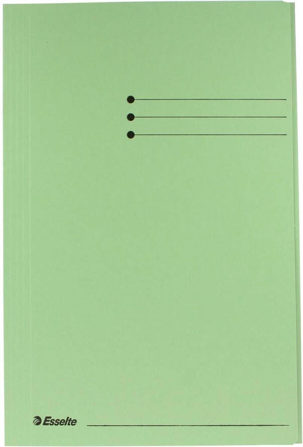 Esselte Dossiermap folio 3 kleppen manilla 275gr groen