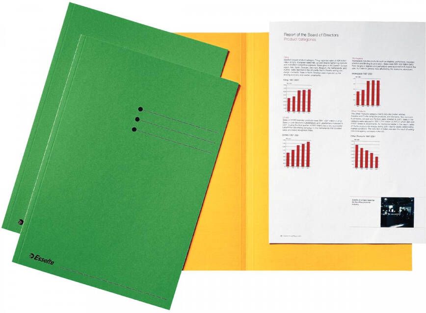 Esselte dossiermap groen karton van 180 g m² pak van 100 stuks