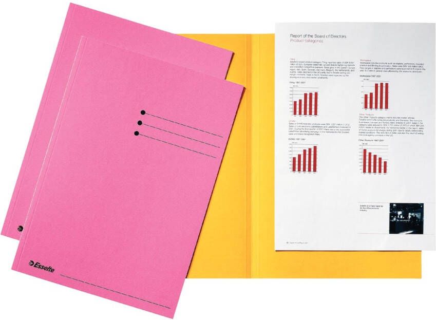 Esselte dossiermap roze karton van 180 g mÃÂ² pak van 100 stuks